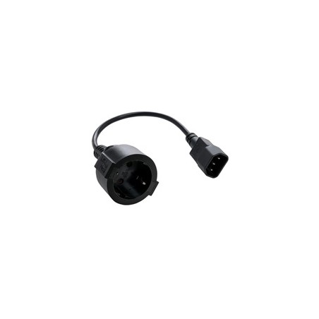 Kabel C-TECH síťový adaptér C14 (M) - schuko (F), 15 cm