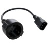 Kabel C-TECH síťový adaptér C14 (M) - schuko (F), 15 cm