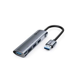 C-TECH UHB-U3-AL, USB Hub, 4x USB 3.2 Gen 1, hliníkové tělo