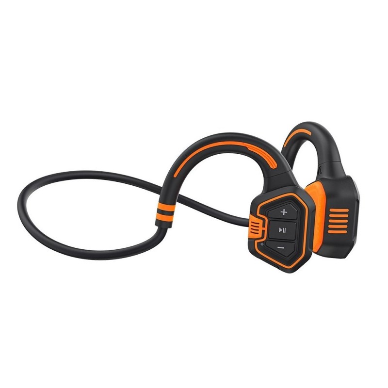 EVOLVEO bezdrátová sluchátka BoneSwim MP3 16GB, na lícní kosti, oranžová
