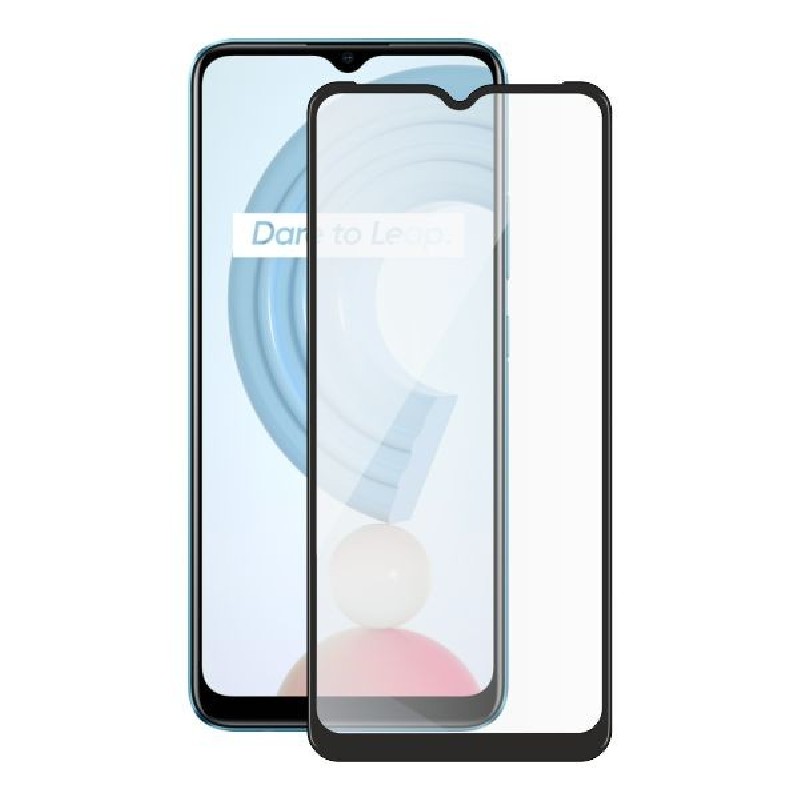 Screenshield REALME C21 (full COVER black) Tempered Glass Protection