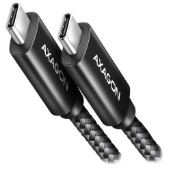 AXAGON BUCM2-CM25AB, CHARGE kabel USB-C - USB-C, 2.5m, Hi-Speed USB, PD 240W 5A, ALU, oplet, černý
