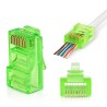 W-Star Konektor UTP RJ45EZ Cat5e100ks pozlacený, zelená, pass through RJ45EZ5GS