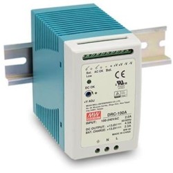 MEANWELL - DRC-100B - Průmyslový napájecí zdroj 24V 100W s funkcí nabíječky na DIN lištu
