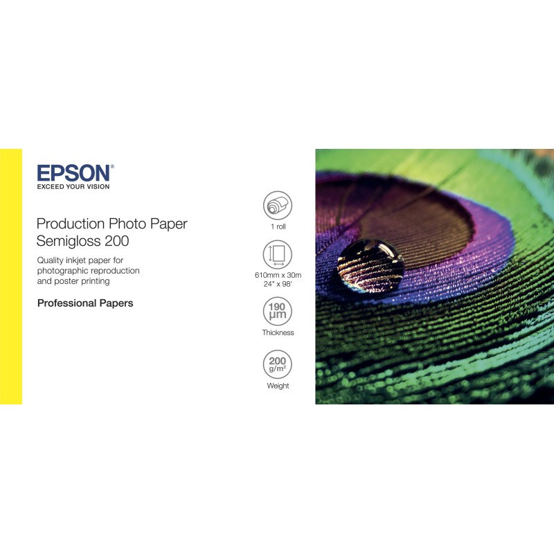 Epson Production - Polyetylén (PE) - pololesklý - mikropóry - 200 micron - Role (60,96 cm x 30 m) - 200 g/m? - 1 role