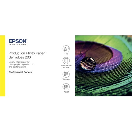 Epson Production - Polyetylén (PE) - pololesklý - mikropóry - 200 micron - Role (60,96 cm x 30 m) - 200 g/m? - 1 role