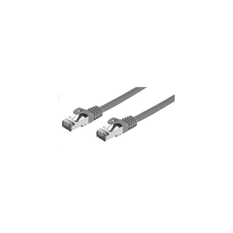 Kabel C-TECH patchcord Cat7, S/FTP, šedý, 0,25m