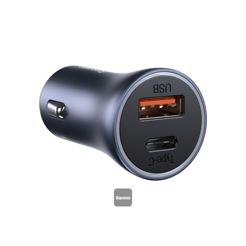 Baseus rychlonabíječka do auta Golden Contractor Pro Dual USB+USB-C 40W tmavě šedá
