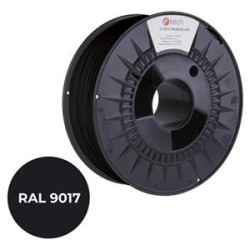 C-TECH Tisková struna (filament) PREMIUM LINE, PETG, dopravní černá, RAL9017, 1,75mm, 1kg