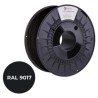 C-TECH Tisková struna (filament) PREMIUM LINE, PETG, dopravní černá, RAL9017, 1,75mm, 1kg