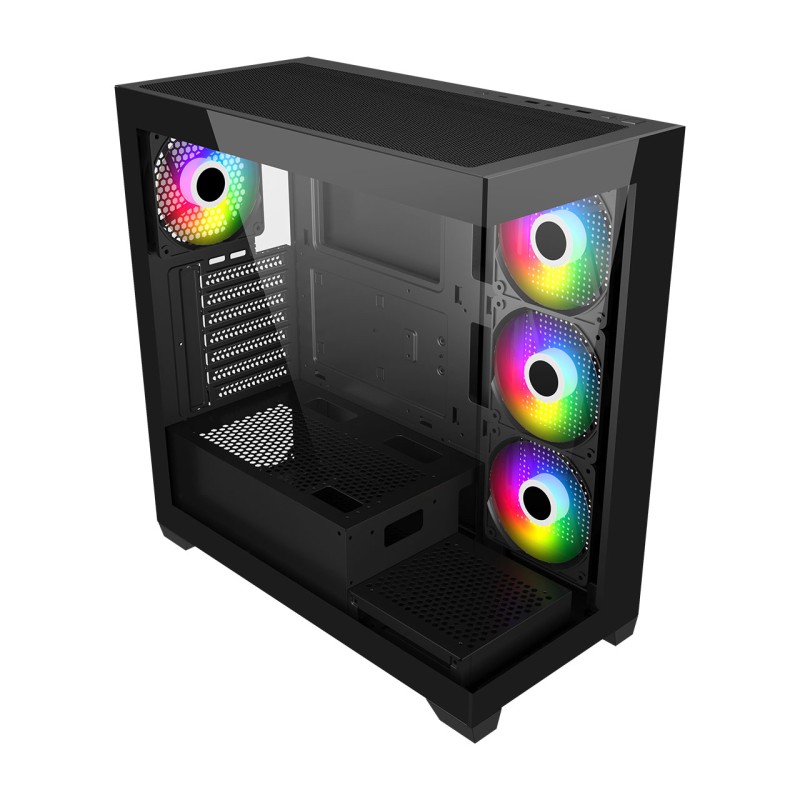 FSP M340-BA/Midi Tower/Transpar./Černá