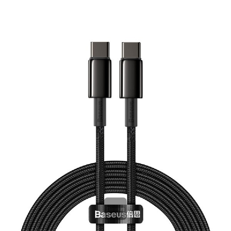 Baseus datový kabel Tungsten Gold USB-C/USB-C 2m 100W černý