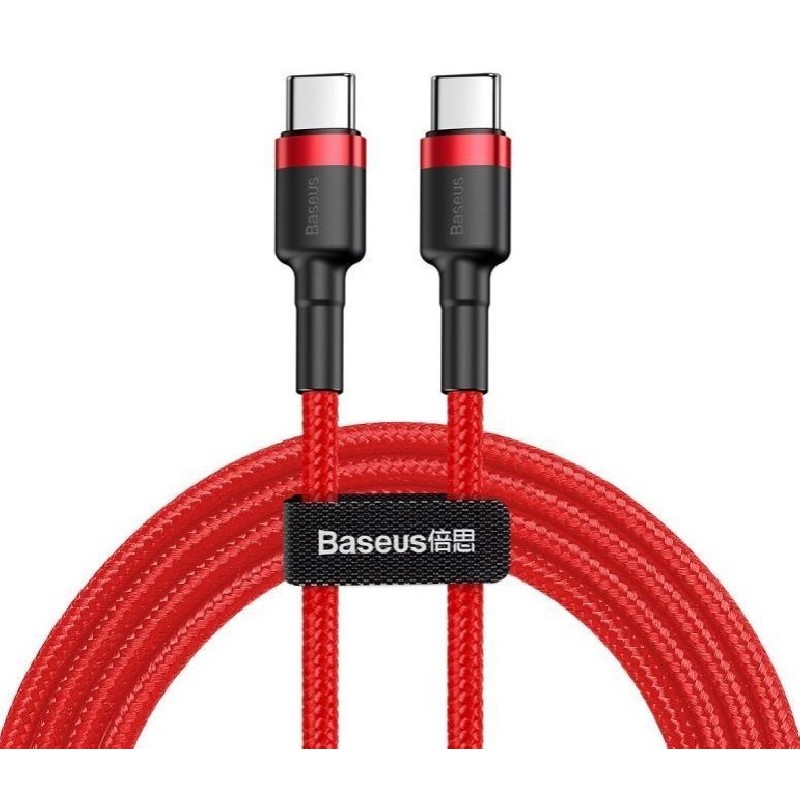 Baseus datový kabel Cafule USB-C/USB-C 1m PD2.0 60W červený