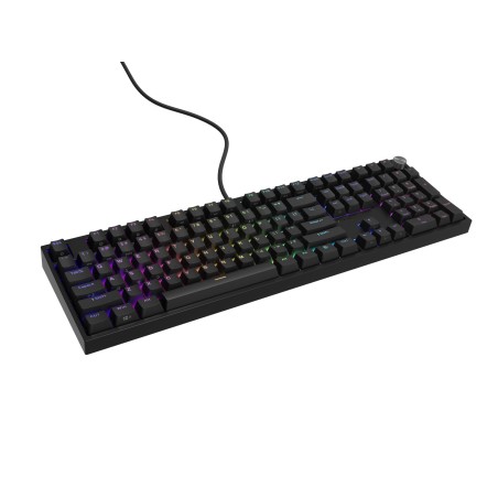 Herní mechanická klávesnice Genesis THOR 404/RGB/Outemu Peach Silent/Drátové USB-A/US layout/Černá