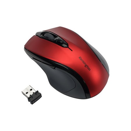 Kensington Pro Fit/Ergonomická/Optická/Pro praváky/1 600 DPI/Bezdrátová USB/Černá-červená