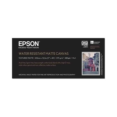 WaterResistant Matte Canvas Roll, 17"x12,2m