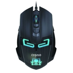 Crono CM647/Herní/Optická/Pro praváky/1 600 DPI/Drátová USB/Černá-modrá