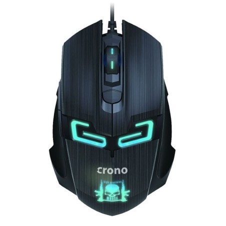 Crono CM647/Herní/Optická/Pro praváky/1 600 DPI/Drátová USB/Černá-modrá