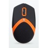 AMEI AM-M101O/Ergonomická/Optická/1 600 DPI/Drátová USB/Černá-oranžová