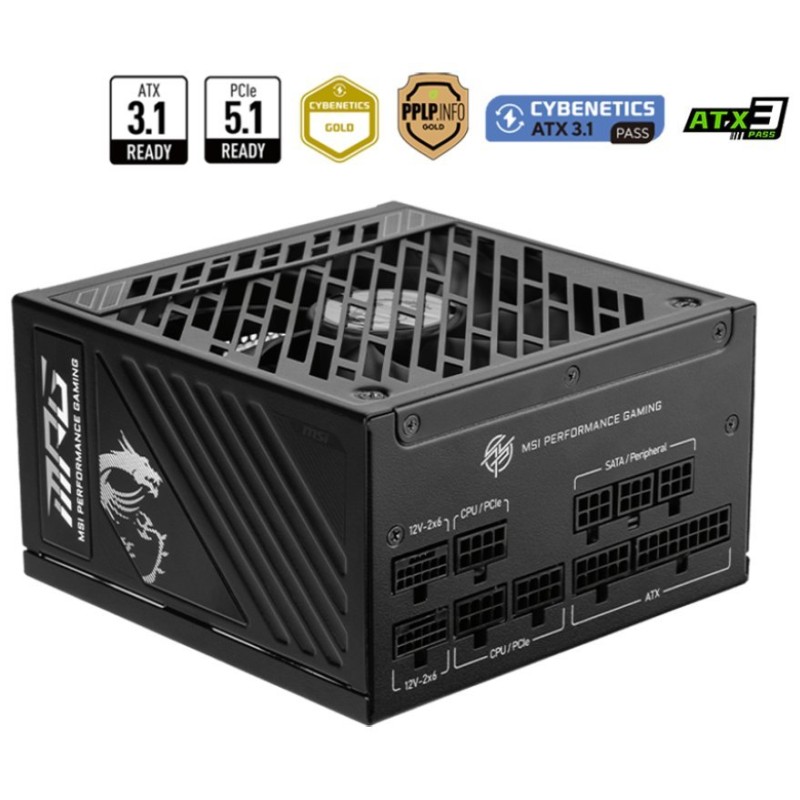 MSI zdroj MPG A1250GS PCIE5 1250W 80PLUS GOLD m