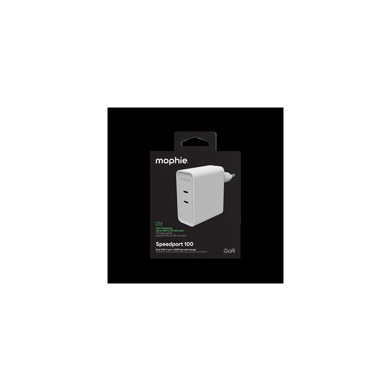 Power Adapter GaN USB-C Dual 100W White