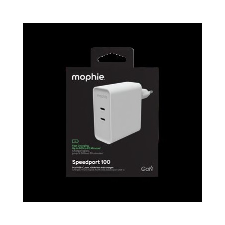 Power Adapter GaN USB-C Dual 100W White