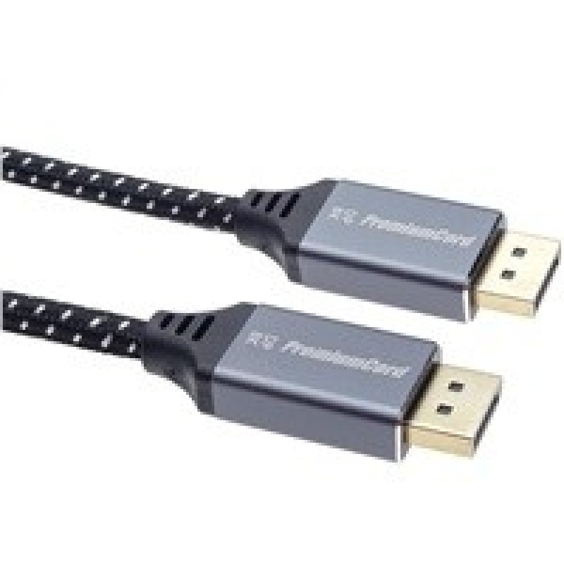PremiumCord DisplayPort 1.4 přípojný kabel pro rozlišení 8K, kovové a zlacené konektory, 5m