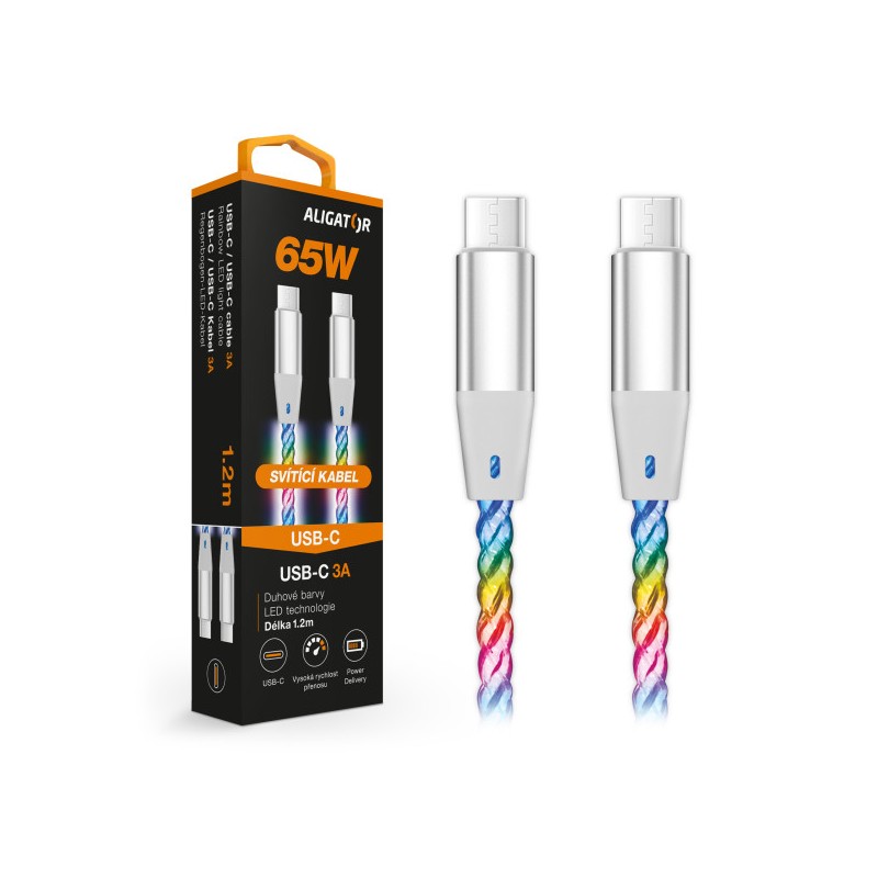 ALIGATOR Datový kabel LIGHT 3A, 65W USB-C/USB-C 0,5m
