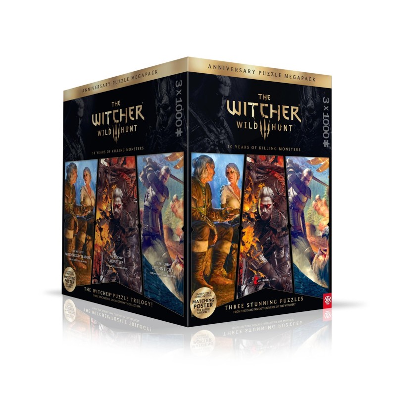 GLO The Witcher 3: Wild Hunt 10 Years of Killing Monsters Puzzle Trilogy 3x1000