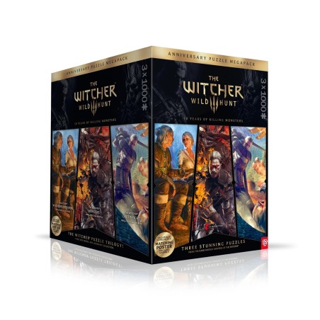 GLO The Witcher 3: Wild Hunt 10 Years of Killing Monsters Puzzle Trilogy 3x1000