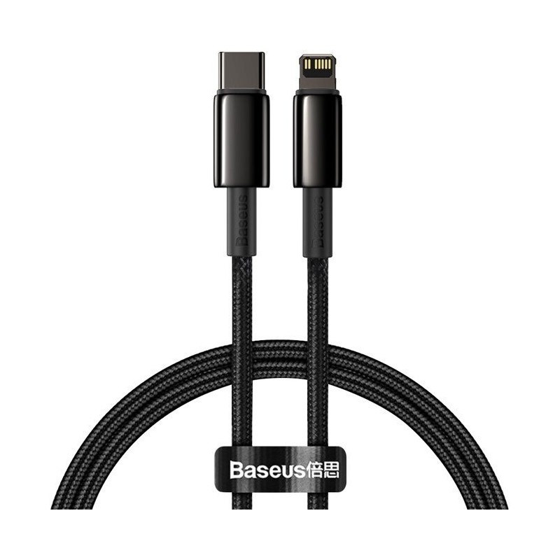 Baseus CATLWJ-01 Tungsten Gold Fast Charge Kabel USB-C to Lightning 20W 1m Black