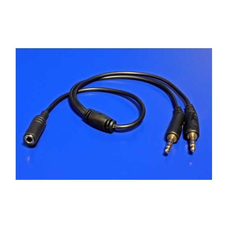 Redukce audio 4 pólový jack3,5F - 2x jack3,5M