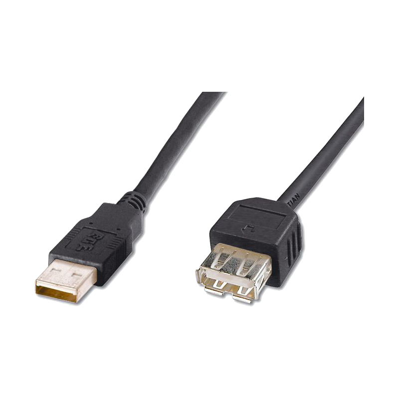 Kabel USB prodlužovací A-A, 5 m, černý