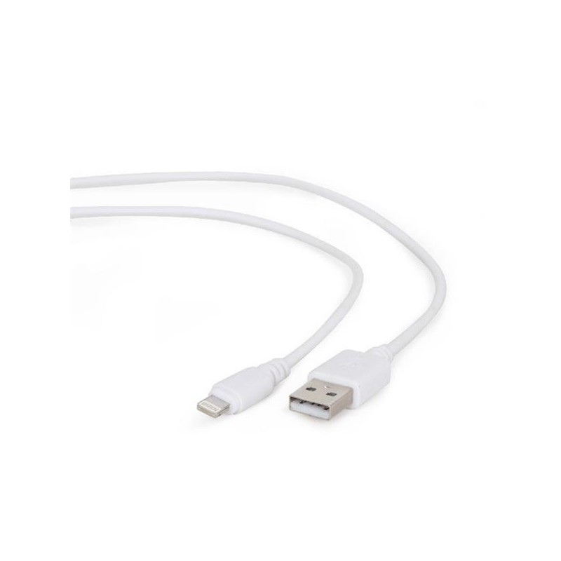 Kabel CABLEXPERT USB 2.0 Lightning (IP5 a vyšší) nabíjecí a synchronizační kabel, 2m, bílý