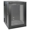 Skříň SmartRack 18U, Š 600mm, Hl 550mm, hloubka pro přepínače, prosklené dveře, montáž na stěnu