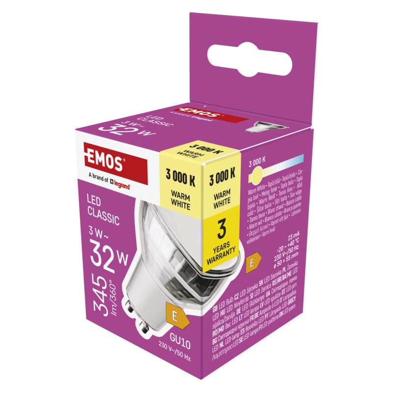 LED CLS MR16 3W(32W) 345lm GU10 WW 1525730232