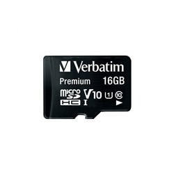 VERBATIM MicroSDHC karta 16GB Premium, U1 + SD adaptér