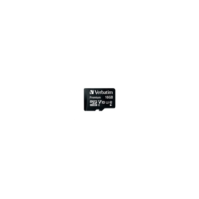 VERBATIM MicroSDHC karta 16GB Premium, U1 + SD adaptér