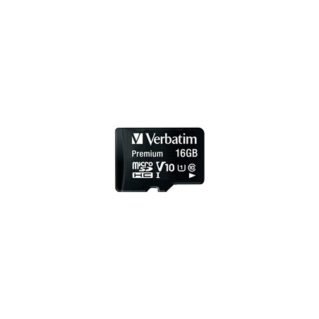 VERBATIM MicroSDHC karta 16GB Premium, U1 + SD adaptér