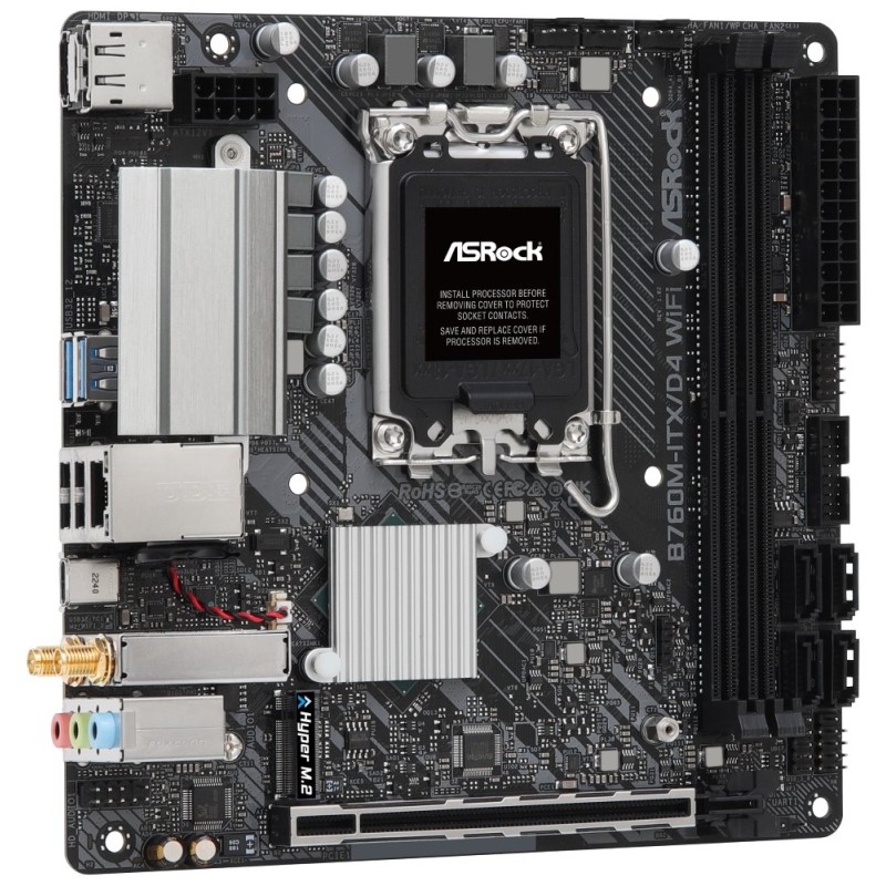 ASRock MB Sc LGA1700 B760M-ITX/D4 WiFi, Intel B760, 2xDDR4, 1xDP, 1xHDMI, mini-ITX