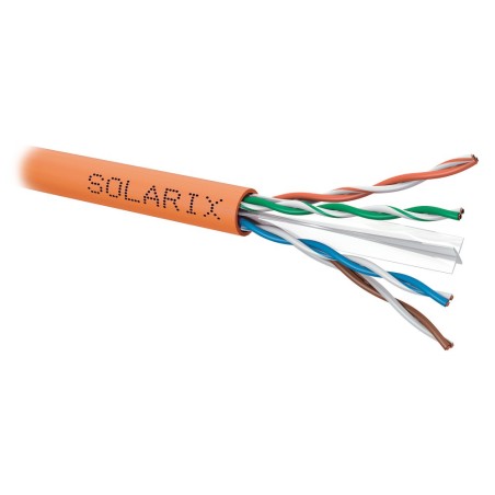 Instalační kabel Solarix UTP, Cat6, drát, LSOHFR, cívka 500m