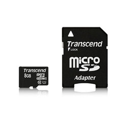 TRANSCEND MicroSDHC karta 8GB Premium, Class 10 UHS-I 300x + adaptér