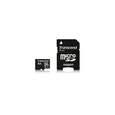 TRANSCEND MicroSDHC karta 8GB Premium, Class 10 UHS-I 300x + adaptér