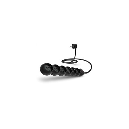 CONNECT IT prodlužovací kabel 230V, 6 zásuvek, 5m, s vypínačem, černá
