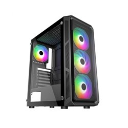 VeinX case HERMES MESH Mid Tower, ATX, 1xUSB 3.0, 2xUSB 2.0, 4x ARGB Fan, ARGB Controller, černá