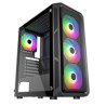 VeinX case HERMES MESH Mid Tower, ATX, 1xUSB 3.0, 2xUSB 2.0, 4x ARGB Fan, ARGB Controller, černá