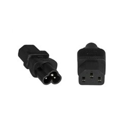 Adaptér IEC C13 na IEC C6 "trojlístek" napětí 230V, 2.5A