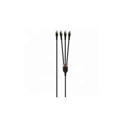 WG - Datový kabel 3v1 Type-C na Type-C na Lightning na Micro USB, 1,5 metrů, 5A, 100W, černá