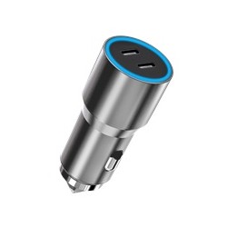 WG - Nabíječka do auta 2x USB 60W, 2x USB-C PD 30W, stříbrná