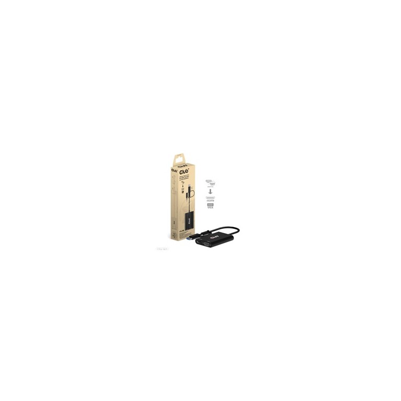 Club3D adaptér USB Gen1 Type-C/-A to Dual HDMI (4K/30Hz) / VGA (1080/60Hz)